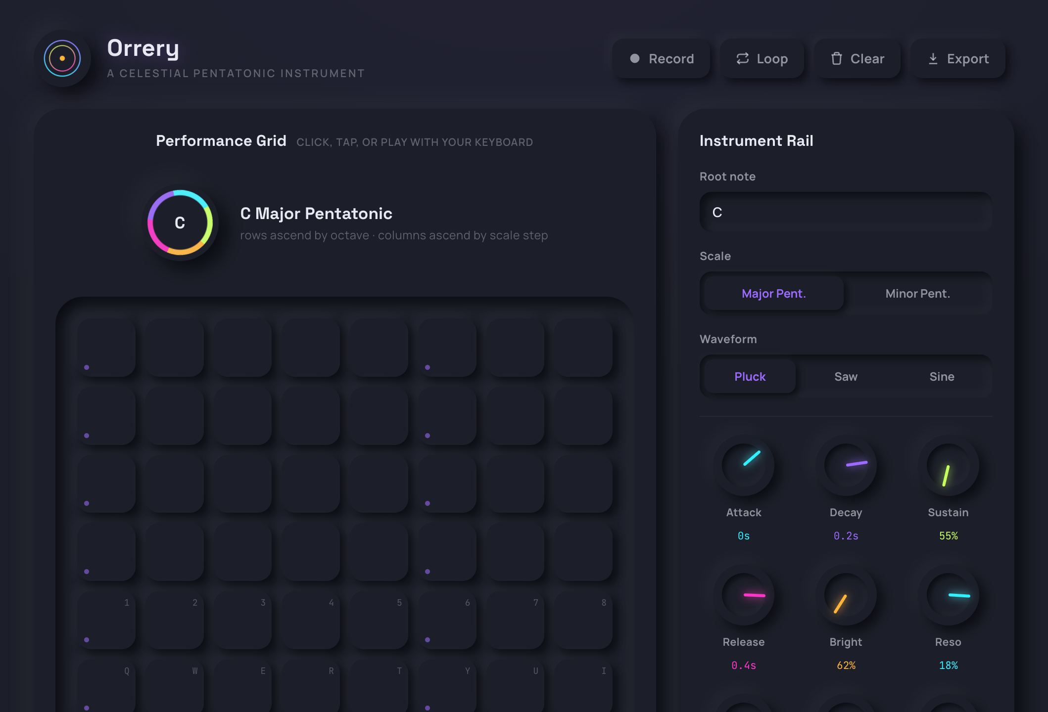 Neon Launchpad Matrix