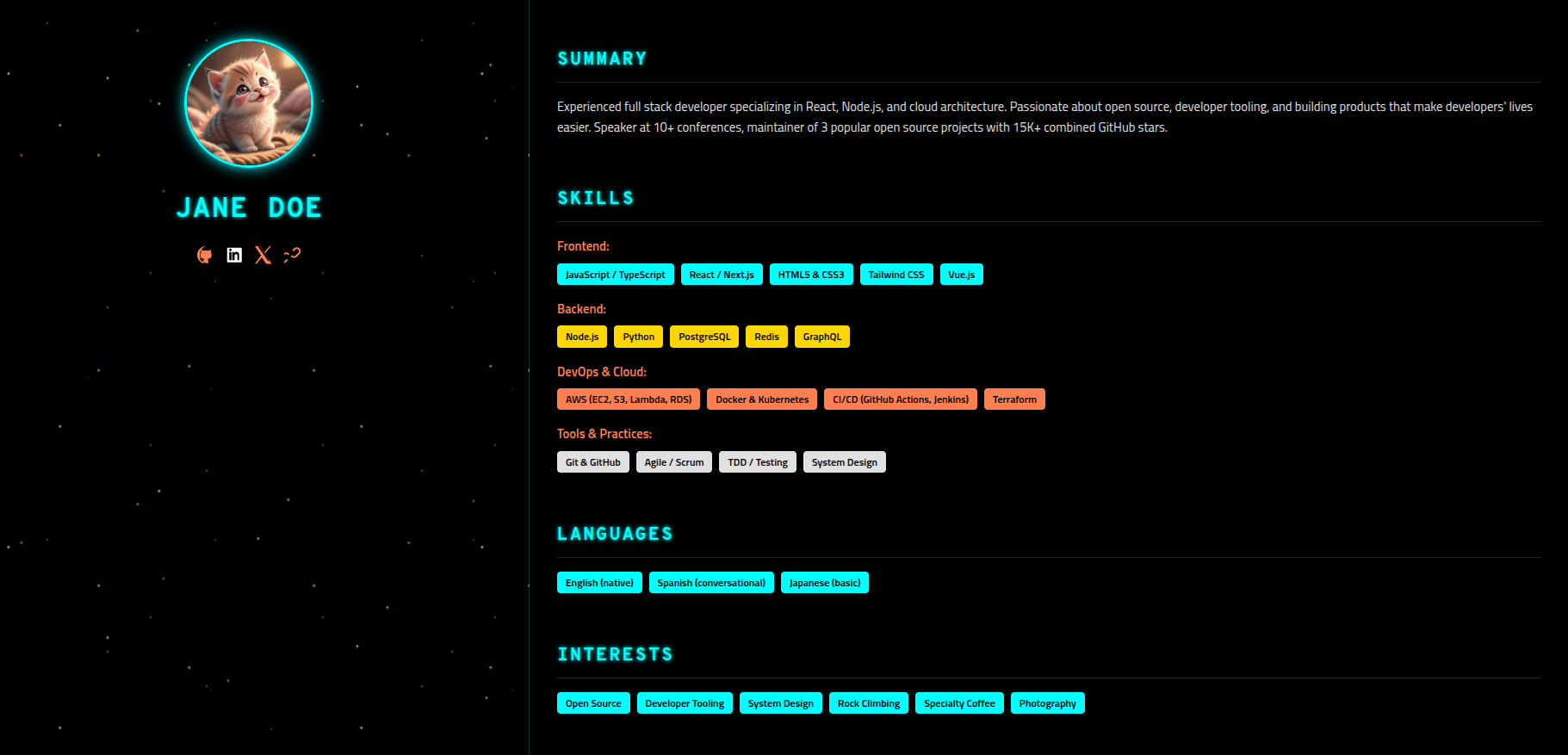 Cosmic theme screenshot